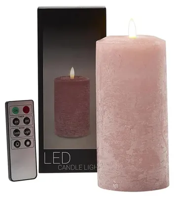 Produktbild von Branded By LED-Stumpenkerze Ø 7,6 × 16 cm - Altrosa
