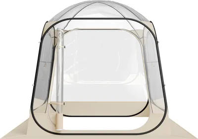 Immagine prodotto di SucceBuy Tenda trasparente, 183x183x195 cm, tenda pop-up per 5-6 persone, tenda sportiva con tappetino e copertura superiore, tenda a cupola per esterni, riparo da campeggio per eventi, pesca e attività ricreative