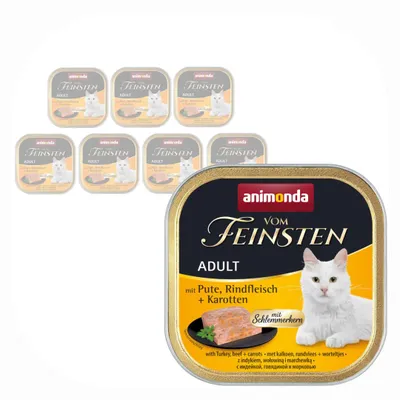 Zdjęcie produktu dla Animonda Vom Feinsten Adult 8x100g Mokra Karma dla Kota z Indykiem Wołowiną i Marchewką