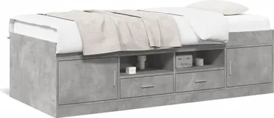 Produktbild von vidaXL Tagesbett mit Schubladen ohne Matratze Betongrau 90x200 cm