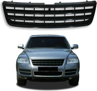 Produktbild von Kühlergrill Sportgrill Gitter Front Grill ohne Emblem Schwarz für VW Touareg 7L