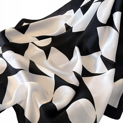 Produktbild von Kamea Satin-Aperol 70x70 cm Schwarz-Weiß Abstrakt