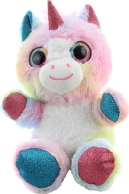 Image de Licorne en peluche colorée 20 cm