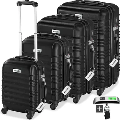 Produktbild von tectake® Hartschalenkoffer-Set Mila 4-teilig aus robustem ABS-Kunststoff inkl. Kofferwaage und -anhänger