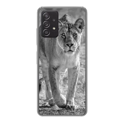 Produktbild von MuchoWow® Handyhülle Schutzhülle Hülle für Samsung galaxy a73 Löwe - Schwarz - Weiß Silikon Softcase Handy Hülle - Handyhülle