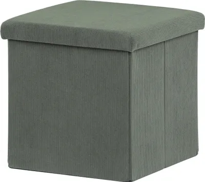 Image de Tabouret avec tablette, velours vert 38 × 38 × 38 cm