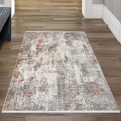 Image de Tapis Chambre Moderne Motif Abstrait Multicolore Taille - 80 x 150 cm