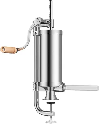 Produktbild von 1,5/2,5/3/5 KG Wurstfüller, Wurstfüllmaschine Wurstmaschine, Fleischwolf Wurstspritze Wurstpresse mit 4 Füllrohre, Manuell (5 KG)