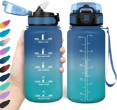 Productafbeelding van Motivatie drinkfles 500 ml - Met rietje - BPA-vrij