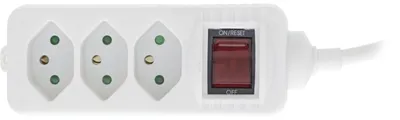 Imagen del producto de InLine® 16431X, regleta de enchufes InLine® para Suiza, de 3 enchufes, con interruptor, 1,5 metros, color blanco