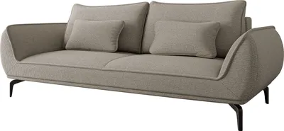 Produktbild von MIRJAN24 Schlafsofa Cavo 3, Schwarze Metallfüße, 3-Sitzer Couch, Polstersofa mit Schlaffunktion (Farbe: Aragon 20)