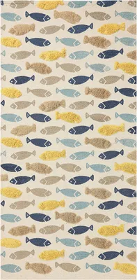 Produktbild von BELIANI Kinderteppich mehrfarbig 80 x 150 cm Baumwolle mit Fischmotiv, handgewebt, Spielmatte