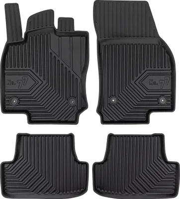 Image de Tapis de Sol de Voiture No.77 pour VW T-Roc 2017-2025 TPE Antidérapant Noir 4Pcs