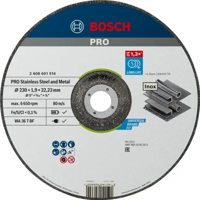 Immagine prodotto di Bosch PRO INOXCon TS, 230x1.9x22.23mm, pazzo