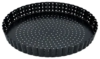 Produktbild von BIRKMANN Quiche- & Tarteform rund, Ø 25 x H 3 cm, aus perforiertem Kohlenstoffstahl, mit Antihaftbeschichtung