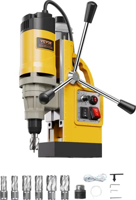 Obrázok produktu pre VEVOR magnetická jadrová vŕtačka, 1400 W, φ50 mm, 12800 N, prenosná, 650 ot/min, vŕtačka na kovové povrchy, priemysel, pre domácich majstrov, žltá