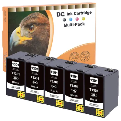 Imagen del producto de Cartuchos de tinta s compatibles D&C 5x26ml, compatibles con Epson 13XL 1301, para impresoras Epson WF7015, 7525, 3540, SX420W, BX320FW, SX620FW, BX/SX525WD, BX625FWD, BX305FW, B42WD, BX925FWD, BX635FWD, BX535WD, SX435/440W, BX630FW