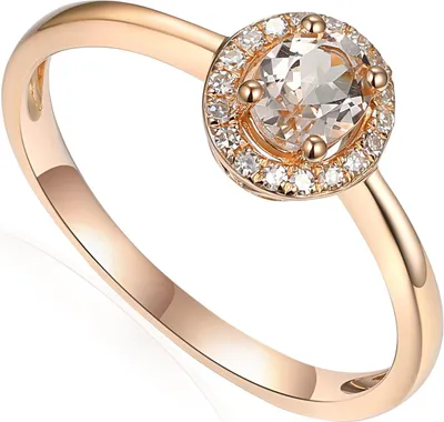 Produktbild von 585er Rotgold Damenring mit Morganit 0,29ct. und Diamanten 0,07ct. Gr. 54