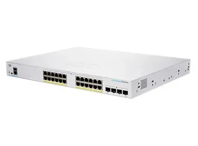 Produktbild von Cisco Business 250 Series CBS250-24FP-4X - Switch - L3 - Smart - 24 x 10/100/1000 (PoE+) + 4 x 10 Gigabit SFP+ - an Rack montierbar - PoE+ (370 W)