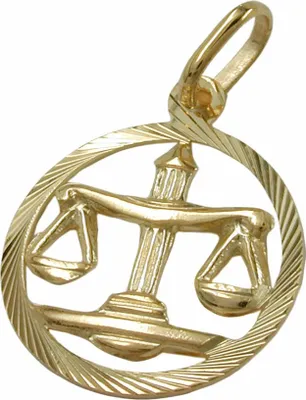 Produktbild von Anhänger Kettenanhänger Sternzeichen Waage aus 375 Gold Gelbgold Goldanhänger