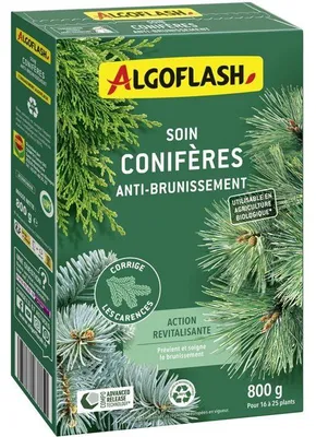 Imagen del producto de ALGOFLASH Fertilizante para coníferas anti-ennegrecimiento, con magnesio y azufre, polvo soluble, 800 g