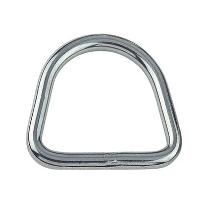 Produktbild von D-Ring, geschweißt und poliert, 6mm, 50mm Edelstahl A4