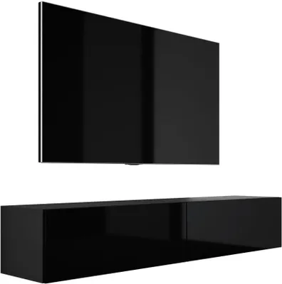 Image de TV-Schrank - A : B : 170 cm, H : 34 cm, T : 32 cm, SCHWARZ MATT/SCHWARZ GLANZ