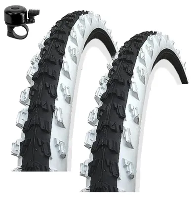 Produktbild von 2 x Kenda K-829 MTB Fahrradreifen 50-406 (20 x 2.00) Schwarz/Weiß inkl. Fahrradklingel