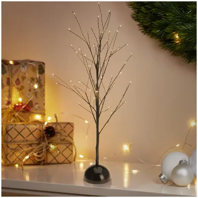 LED-Lichtbaum mit 48 warmweißen LEDs, 60 cm, schwarz