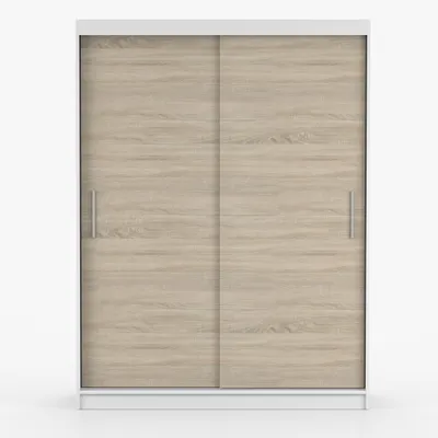 Produktbild von Schwebetürenschrank Kleiderschrank Schrank Garderobe Vista 04 (Weiß/Sonoma) 150cm