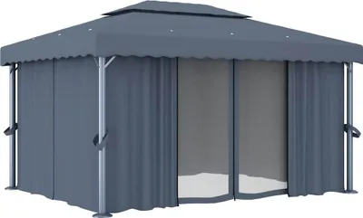 Obrázok produktu pre vidaXL altánok so závesom 4x3 m antracitový hliník