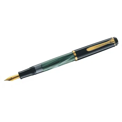 Produktbild von Pelikan Classic M200 Kolbenfüller grün-marmoriert/gold B (breit)