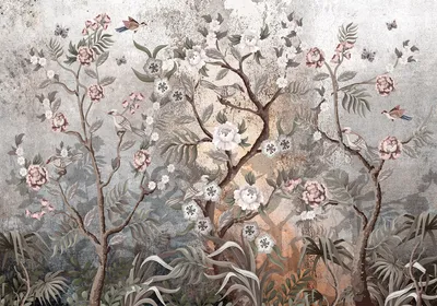 Immagine prodotto di Carta da parati fotografica in tessuto non tessuto alberi 400x280 cm carta da parati murale XXL natura fiori piante come dipinto a-C-10008-a-a