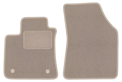 Productafbeelding van Velours voormatten voor Renault Megane IV vanaf 2015 (coupé/liftback/stationwagen/stationwagen) – 2-delig, beige, op maat – Wielganizator LUX