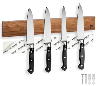 Produktbild von ECENCE Magnetleiste Messer aus edlem Akazienholz 40cm Messerleiste