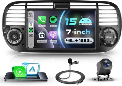Zdjęcie produktu dla Android 15 – Radio samochodowe z systemem multimedialnym, 7-calowy ekran dotykowy IPS HD i obsługą bezprzewodowego CarPlay