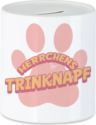 Produktbild von Herrchens Trinknapf Spardose Hund Hunde Hündin Hundeliebhaber Tierliebe Vierbeiner Hundepfote Pfote