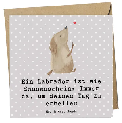 Produktbild von Mr. & Mrs. Panda doppelkarte Labrador Sonnenschein - Grau Pastell - Geschenk, Glückwunschkarte, Hunderassen, Freund, Wasserliebhaber, Grußkarte, Hundeliebhaber, fröhlich
