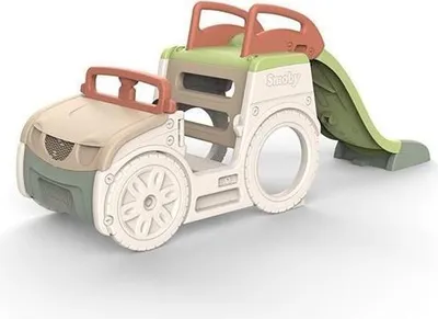 Produktbild von Spielhaus Auto mit Rutsche, Sandkasten, Fahrstation, Recyceltes Material, Ab 18 Monaten