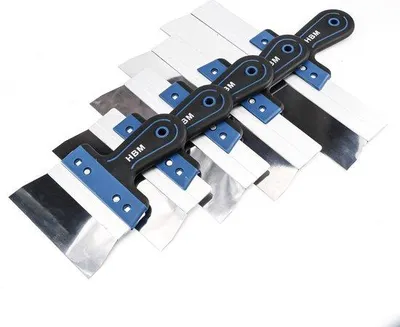 Produktbild von Spackmesser-Set 5-teilig Edelstahl 420, 150-350 mm Länge, 0,5 mm Dicke, komfortable Griffe