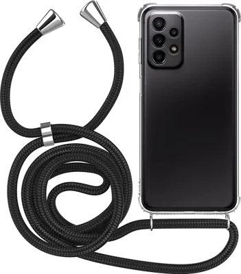 Produktbild von Handykette für Samsung Galaxy A23 5G - Handyhülle mit Schnur Cover in Schwarz