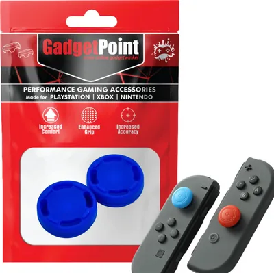 Produktbild von Thumbgrips - Thumb Grips voor Nintendo Switch Joy-Con Controllers - Gaming Thumbgrips - Performance Anti-Slip Thumbsticks - Bescherming Accessoires - Cirkel - Blauw -