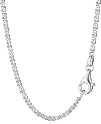 Produktbild von Halskette 80cm Panzerkette diamantiert 925 Silber 1,7mm breite Damen Silberkette