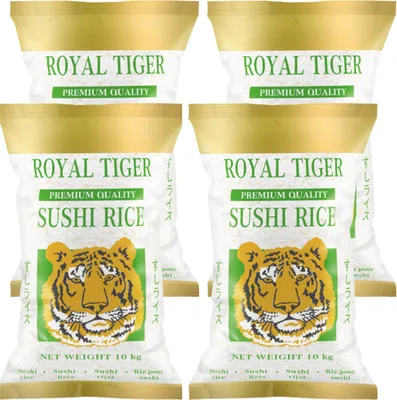 Produktbild von Royal Tiger Sushireis, 4x 10kg, Reis für Sushi, Risottoreis, Rundkornreis