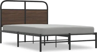 Produktbild von vidaXL Bettgestell ohne Matratze 140x200 cm Braun Eichen-Optik
