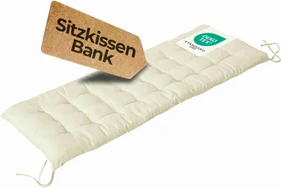 Produktbild von Bank Sitzkissen Stuhlkissen Indoor & Outdoor 1er Set 120x40 cm - Creme - etérea Stuhl Kissen Auflage mit Bändern