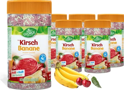 Produktbild von KING GEORGE Kirsch Banane KiBa Instant Teegetränk 6 x 400g Ergibt ca. 4L pro Dose