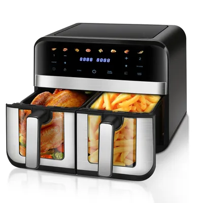 Produktbild von 9L Heißluftfritteuse RA930DSV XXL, 2 separat gesteuerte Garkammern