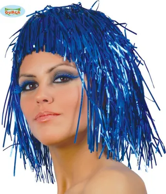 Produktbild von blaue Lametta Perücke für Damen