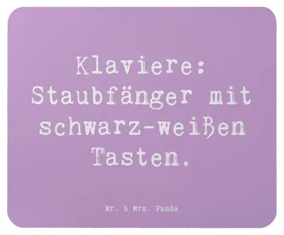 Produktbild von Mr. & Mrs. Panda Mouse Pad Spruch Klavier Staubfänger - Lavendeltraum - Geschenk, Tasteninstrument, Lernen, mousematte, Musiker, Konzert, Musical, Klavierspieler, Musik
